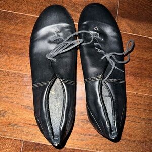 Black Leather women’s tap Shoes